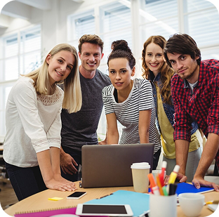 Tecoreng team members collaborating on a technology project